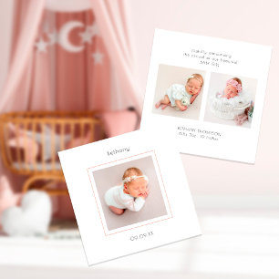 Minimalist 3 Photos Baby Announcement