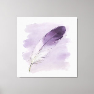 Minimalist 3D Oil Lavender Purple Paint Stroke Fea Canvas Print