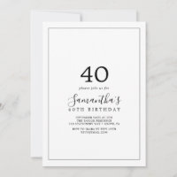 Minimalist 40th Birthday