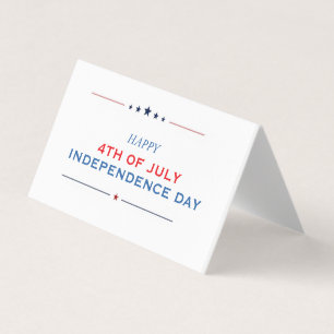 Minimalist 4th of July Independence Day Greeting C Business Card