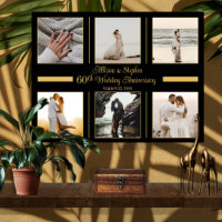 Minimalist 6 Photo 60th Wedding Anniversary