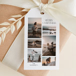 Minimalist 6 Photo Collage Merry Christmas Gift Tags<br><div class="desc">Stylish 6 x Photo Collage Grid Merry Christmas Holiday Gift Tag. Simply upload your own pictures and customize the name.</div>