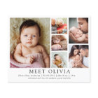 Minimalist 6 Photo Hello Baby Birth Announcement