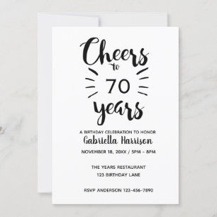 Minimalist 70th Birthday Invitation