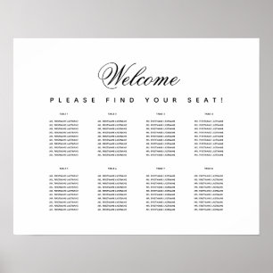 Minimalist 8 Table Black and White Seating Chart