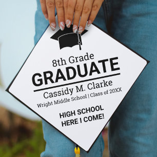Minimalist 8th Grade Graduation Cap Topper