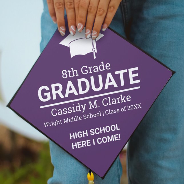 Minimalist 8th Grade Graduation Cap Topper (Creator Uploaded)