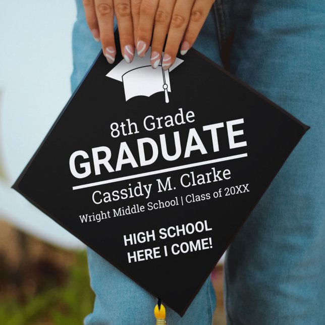 Minimalist 8th Grade Graduation Cap Topper (Creator Uploaded)
