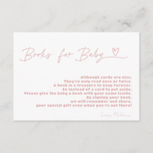 Minimalist A Sweet Girl Baby Shower Book Request Enclosure Card