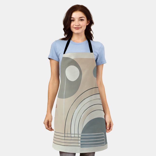 Minimalist Abstract All-Over Print Apron (Worn)
