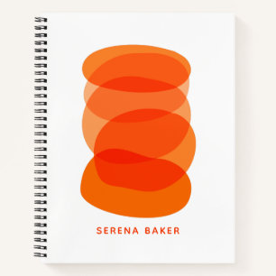 Minimalist Abstract Art Red Orange Personalized Notebook