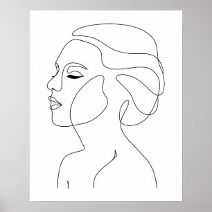 Minimalist Abstract Beautiful Woman Line Art Poster