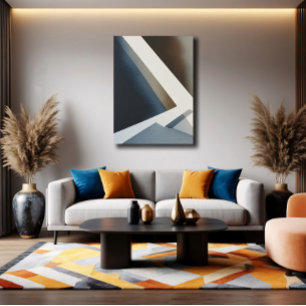 Minimalist Abstract Blue Grey Beige Poster