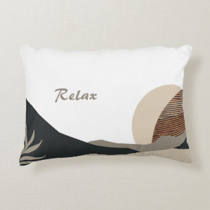 Minimalist Abstract Boho Mountains Accent Pillow