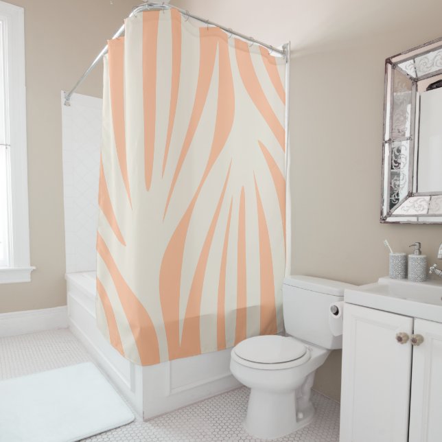 Minimalist Abstract Boho Peach Maldives Leaves (In Situ)