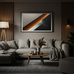 Minimalist Abstract Burnt Orange Accent Canvas Print