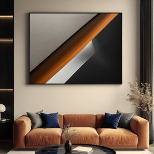 Minimalist Abstract Burnt Orange Accent Poster