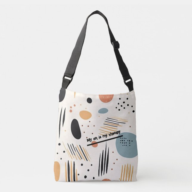 Minimalist, abstract, customizable crossbody bag (Front)