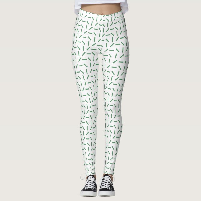 Minimalist Abstract Dashes Pattern Leggings (Front)