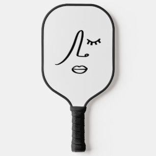 Minimalist Abstract Face Modern Art Design Pickleball Paddle