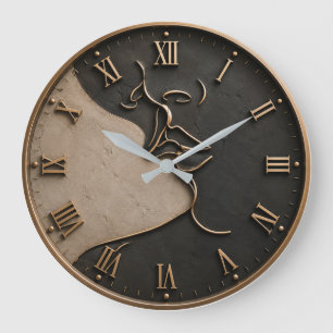 Minimalist Abstract Face Modern Line Art Large Clock