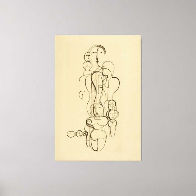 Minimalist Abstract Figurative Line Drawing  Vinta Canvas Print (Front)
