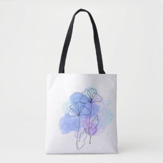 Minimalist Abstract Floral Tote Bag