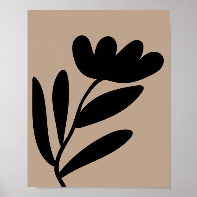 Minimalist Abstract Flower Matisse Style Poster (Front)