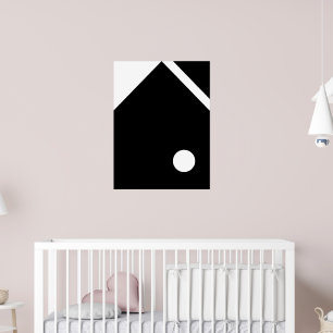 Minimalist Abstract Geometric Art   Bold Black and Poster