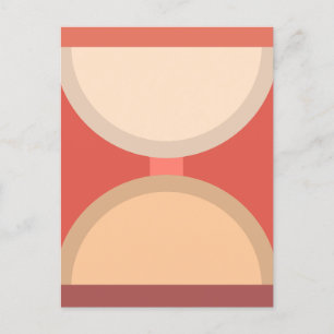 Minimalist Abstract Geometric Art Earth Tones Postcard
