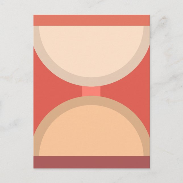 Minimalist Abstract Geometric Art Earth Tones Postcard (Front)