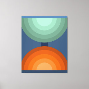 Minimalist Abstract Geometric Art Green Brow Tones Canvas Print