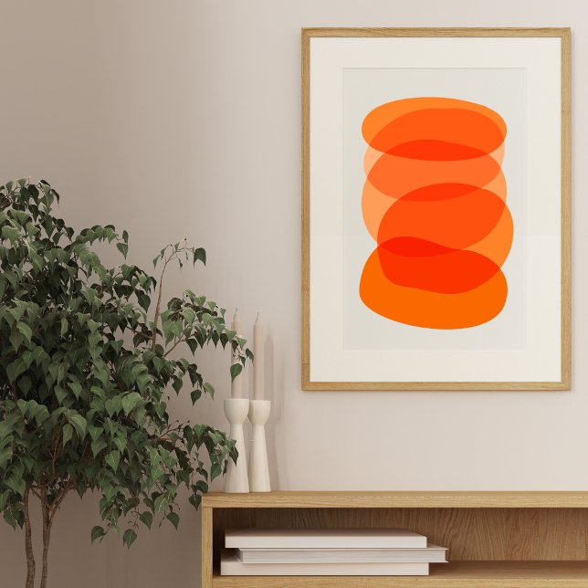Minimalist Abstract Geometric Art in Orange Poster (Creator Uploaded)