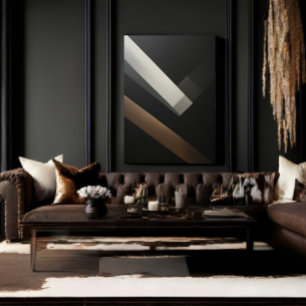 Minimalist Abstract Geometric Diagonal Bands Canvas Print