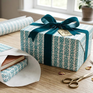 Minimalist Abstract Geometric Teal Wrapping Paper