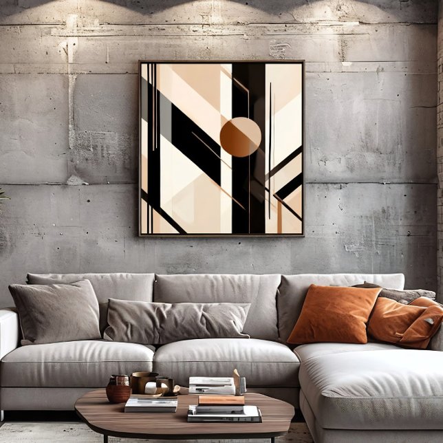 Minimalist Abstract Geometric with Circle Canvas Print (Creator Uploaded)