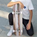 Minimalist Abstract Golden Landscape Custom Name Skateboard<br><div class="desc">Minimalist Abstract Golden Landscape Custom Name Skateboard features your personalized name on an abstract painted golden landscape background. Personalize by editing the text in the text box provided. Give a custom made gift,  personalized skateboard to your favourite skateboarder for Christmas,  birthday or your BFF.  Designed by ©Evco Studio www.zazzle.com/store/evcostudio</div>