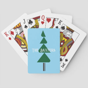Minimalist Abstract Green Chic Christmas Tree Playing Cards
