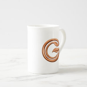 Minimalist Abstract Letter G  Bone China Mug