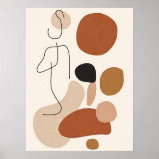 Minimalist Abstract Line Art Wall Print | Organic