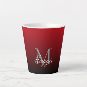 minimalist abstract marsala red burgundy maroon latte mug