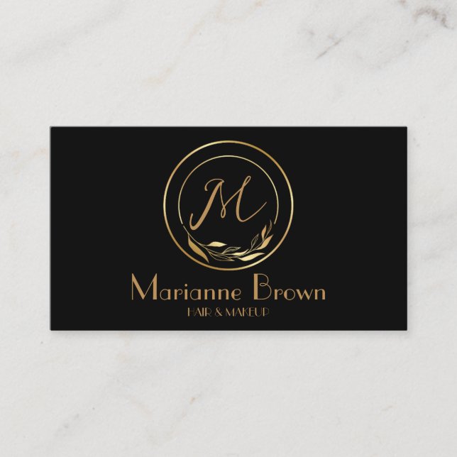 Minimalist Abstract Modern Black  Business Card (Front)