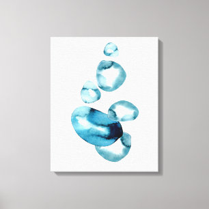 Minimalist Abstract ocean blue-green watercolor  Canvas Print