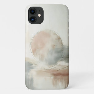 Minimalist Abstract Oil Painting - Elegant Neutral iPhone 11 Case