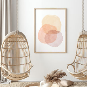Minimalist Abstract Pastel Watercolor Shapes Poster