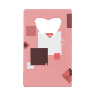 Minimalist Abstract Pink Design Credit Card Bottle Opener