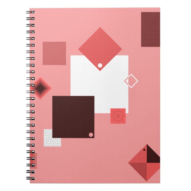 Minimalist Abstract Pink Design Notebook (Front)