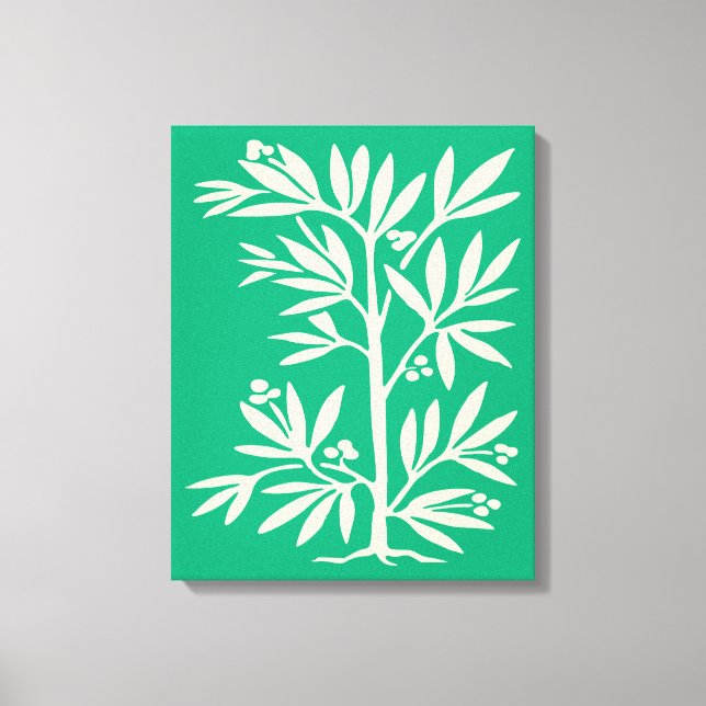 Minimalist Abstract Plant Silhouette Canvas Print (Front)