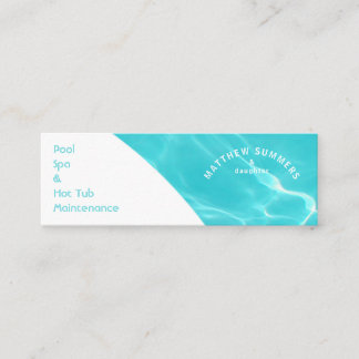 Minimalist Abstract Pool Water Ripples  Mini Business Card