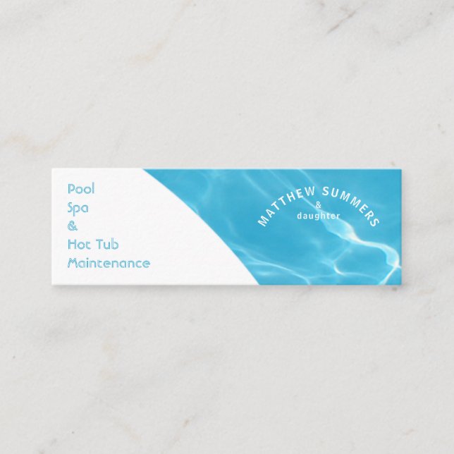 Minimalist Abstract Pool Water Ripples     Mini Business Card (Front)